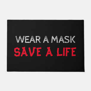Draag een masker, sparen een leven deurmat