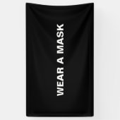 Draag een masker, zwarte witte minimalist spandoek (Verticaal)