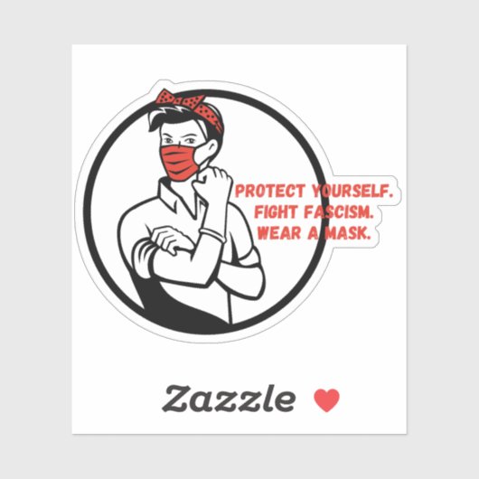 Draag een maskerriveter stijl sticker (Vel)