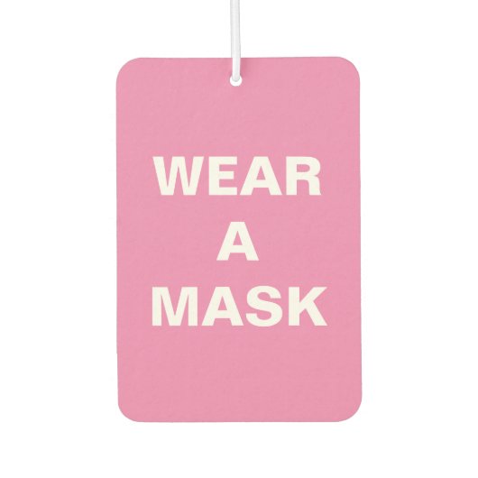 Draag een roze witte minimalistische auto luchtverfrisser (Voorkant)