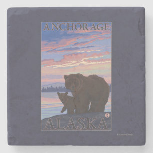 Draag en werp - Anchorage, Alaska Stenen Onderzetter