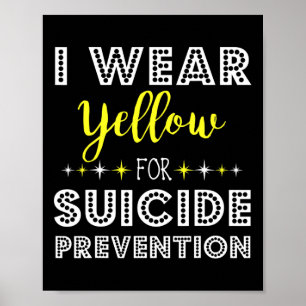 Draag geel voor suicide preventie bewustzijnssuppo poster