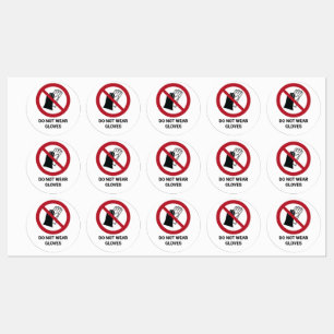 Draag geen handschoenen, verbodsbord labels