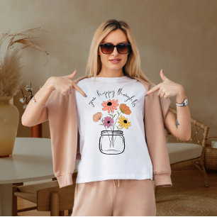 Draag gelukkige gedachten t-shirt