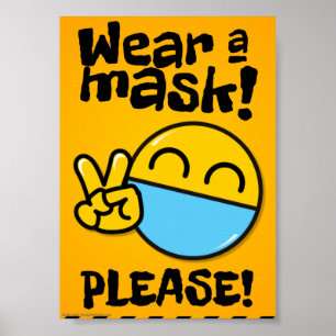 Draag gezichtsmasker poster