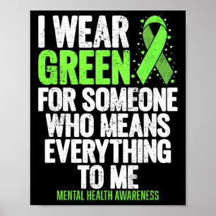 Draag groen lint bestrijden het stigma mentale gez poster
