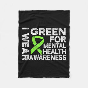 Draag groen voor mentaal gezondheidsbewustzijn 1 fleece deken