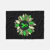 Draag Groene Zonnebloem Nierziekte Awareness Warr Fleece Deken (Voorkant (Horizontaal))