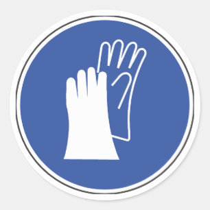 Draag handschoenen Veiligheidssticker Ronde Sticker