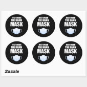 Draag het masker ronde sticker (Vel)