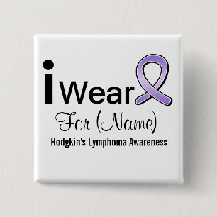  Draag ik een Lymphoma-lint van Hodgkin Vierkante Button 5,1 Cm