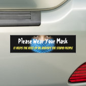 Draag je masker stom bumpersticker (Op auto)