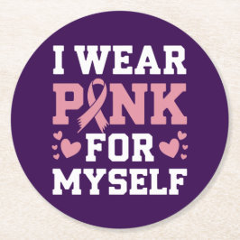 Draag mezelf roze ronde kartonnen onderzetter