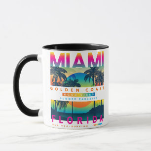 Draag Miami Florida T shirten Miami Colorful Sunri Mok