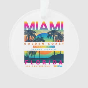 Draag Miami Florida T shirten Miami Colorful Sunri Ornament