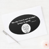 draag mijn helm omdat ik een speciale ovalen stick ovale sticker (Envelop)