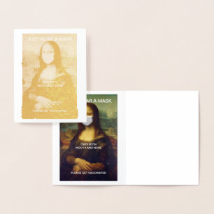 DRAAG NET EEN MASKMONA LISA Gold Foil Kaart