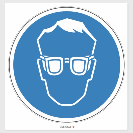 Draag oogbeschermingssymbool etiket m2 sticker (Vel)
