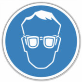 Draag oogbeschermingssymbool etiket m2 sticker (Voorkant)