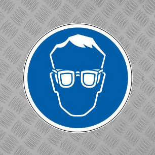 Draag oogbeschermingssymbool etiket m2 sticker