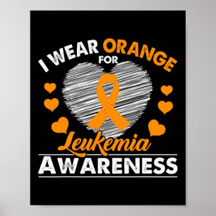 Draag Oranje leukemie kankerbewustzijnslint Poster