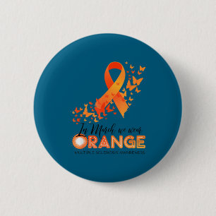 Draag oranje multiple sclerose bewustzijn ms ronde button 5,7 cm