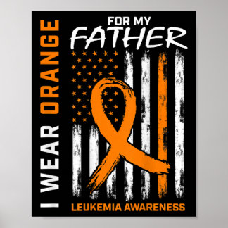 Draag Oranje vader Leukemie Bewustzijn Amerikaans Poster