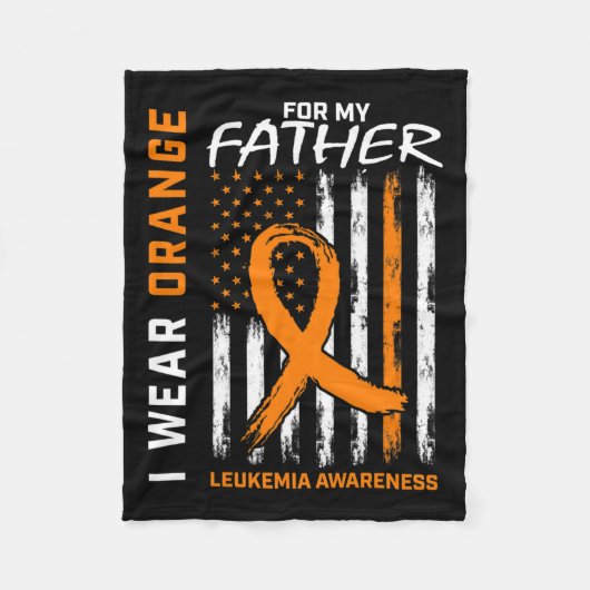 Draag Oranje Vader Vader Leukemie Bewustzijn Ameri Fleece Deken (Voorkant)