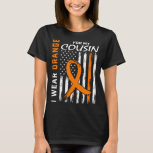 Draag oranje voor de leukemiebewustzijnsvlag van n t-shirt
