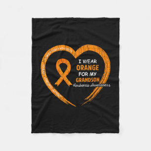 Draag oranje voor leukemiebewustzijn kleinkind fleece deken