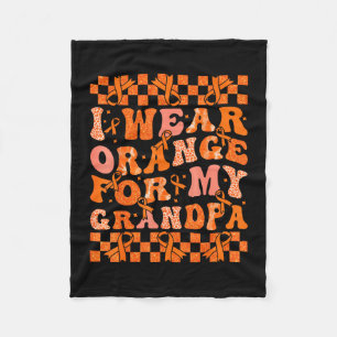 Draag oranje voor opa leukemie kanker oranje fleece deken
