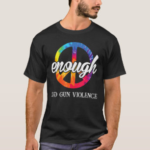 Draag Oranje Vredesteken Genoeg Einde Pistool Gewe T-shirt