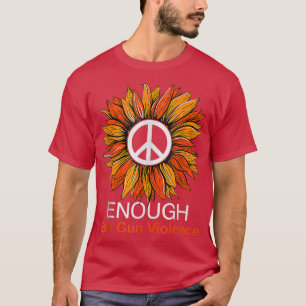 Draag Oranje zonnebloem Voldoende Pistool Violenc T-shirt