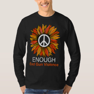 Draag Oranje zonnebloem Voldoende Pistool Violenc T-shirt
