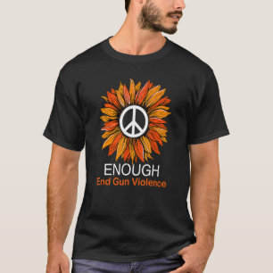 Draag Oranje zonnebloem Voldoende Pistool Violenc T-shirt
