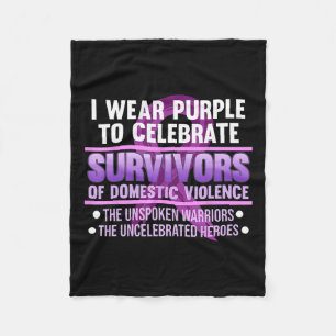 Draag Paars voor overlevingspensioen huiselijk gew Fleece Deken