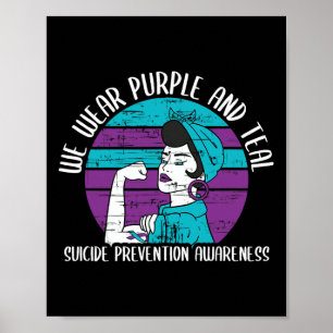 Draag Paarse en Blauwgroen - zelfmoordpreventiebew Poster
