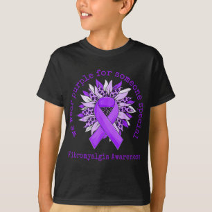 Draag Paarse fibromyalgie bewustzijn Zonnebloem Le T-shirt