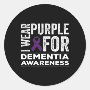 Draag Paarse voor dementie bewustzijn Alzheimerhei Ronde Sticker