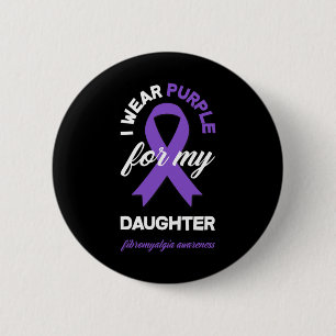 Draag Paarse voor mijn dochterfibromyalgie bewustz Ronde Button 5,7 Cm