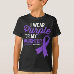 Draag Paarse voor mijn dochterfibromyalgie bewustz T-shirt