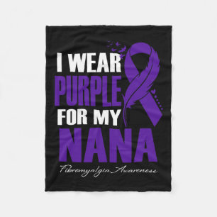 Draag Paarse voor mijn nana fibromyalgia bewustzij Fleece Deken