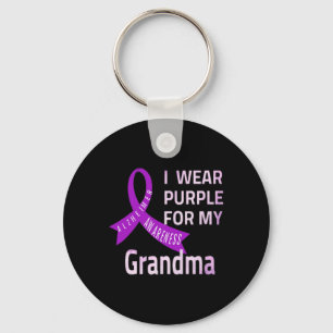 Draag Paarse voor mijn oma Alzheimerheimer Sleutelhanger