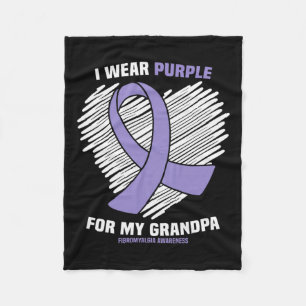 Draag Paarse voor mijn opa fibromyalgie bewustzijn Fleece Deken