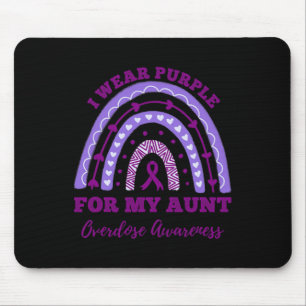 Draag Paarse voor mijn tante Overdosis Awareness R Muismat