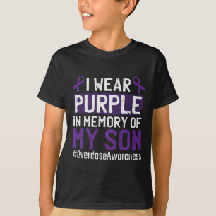Draag Paarse voor mijn zoontje Overdose Awareness T-shirt