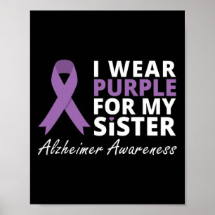 Draag Paarse voor mijn zus lint familie liefde Poster