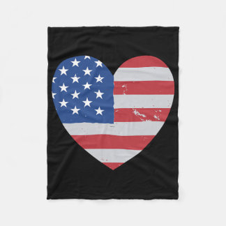 Draag Red Friday Heart Amerikaanse vlag voor manne Fleece Deken