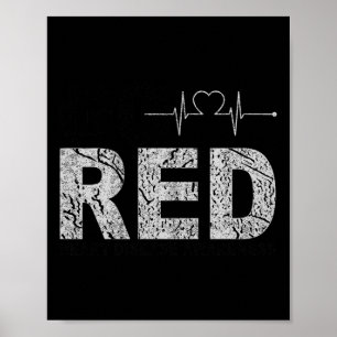 Draag Rode Dag _ Go Red Gezegde Heart Disease Awar Poster