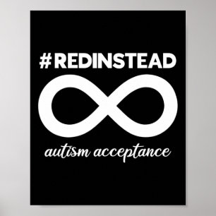Draag rood in plaats van - aanvaarding van autisme poster